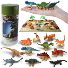 12 Mini Dinosaur Toys for Kids   Realistic T-Rex  Dino Figurines Playset