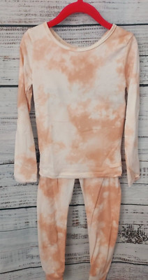 Danskin Pajamas Girls 4/5 Peached Tie-Dye Layering Set Jogger Pant Elastic Waist