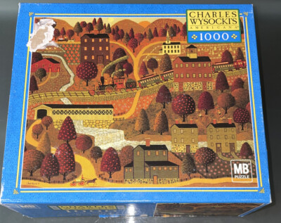RARE HTF Milton Bradley Charles Wysocki SILKIE TRAIN 1000 Piece
