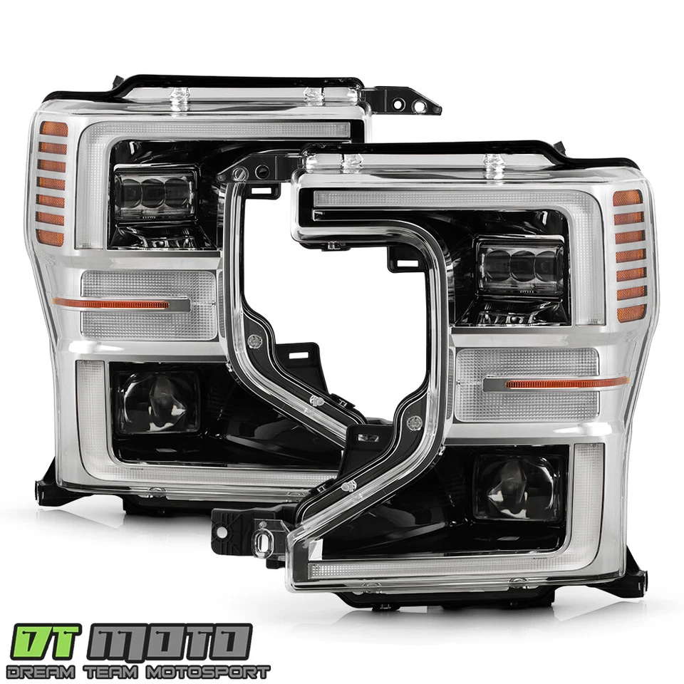 Par de faros LED completos cromados para Ford F250 F350 SuperDuty 2020-2022 Foto 2 de 4