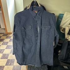 Wrangler Men  s Denim Shirt Large Blue
