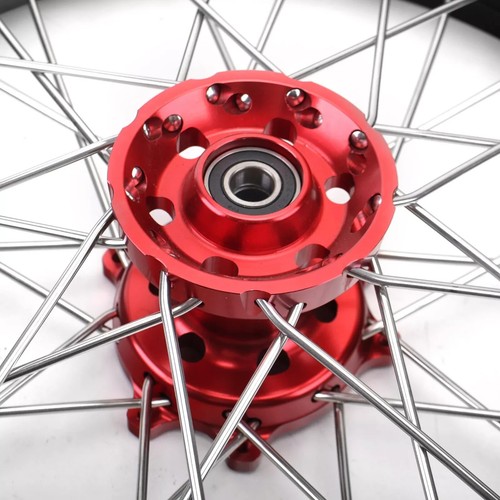 Honda CRF250L 2013-2020 Supermoto Wheels Rims Set 17" 3.5/4.25 Anodized Red Hubs - Picture 4 of 10