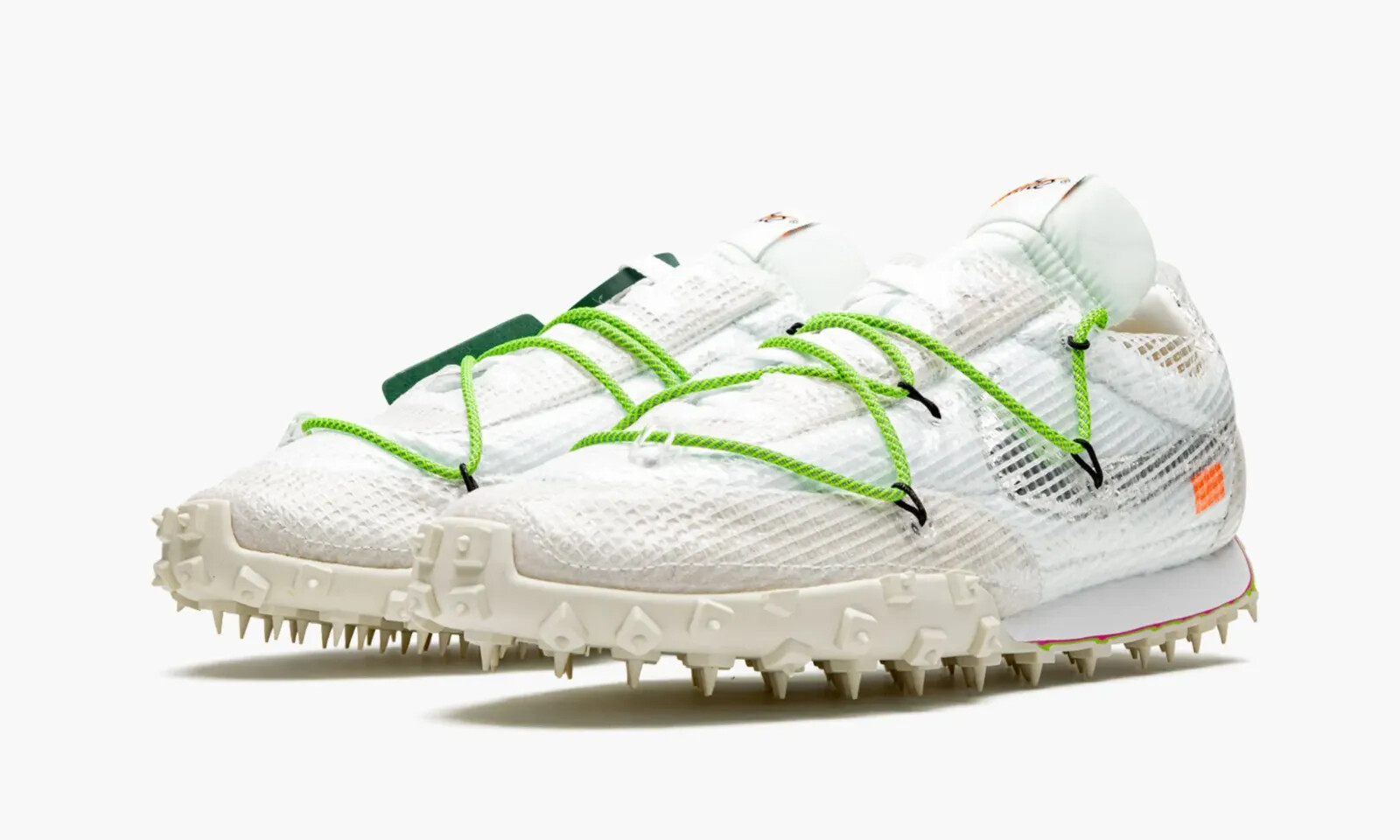 Nike Women's Waffle Racer x Off White Shoes CD8180-100 White Black Green NEW