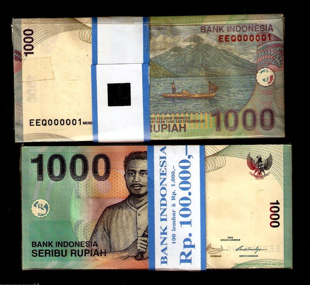 インドネシア 1000ルピア ランダム年 P 141 UNC ロット 10個 インドネシア旧1000ルピア紙幣（