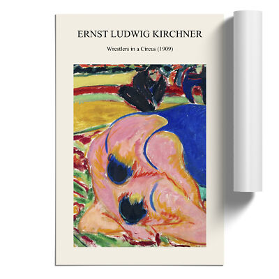Zwei Ringer von Ernst Ludwig Kirchner ungerahmt Wandbild Poster Druck Deko