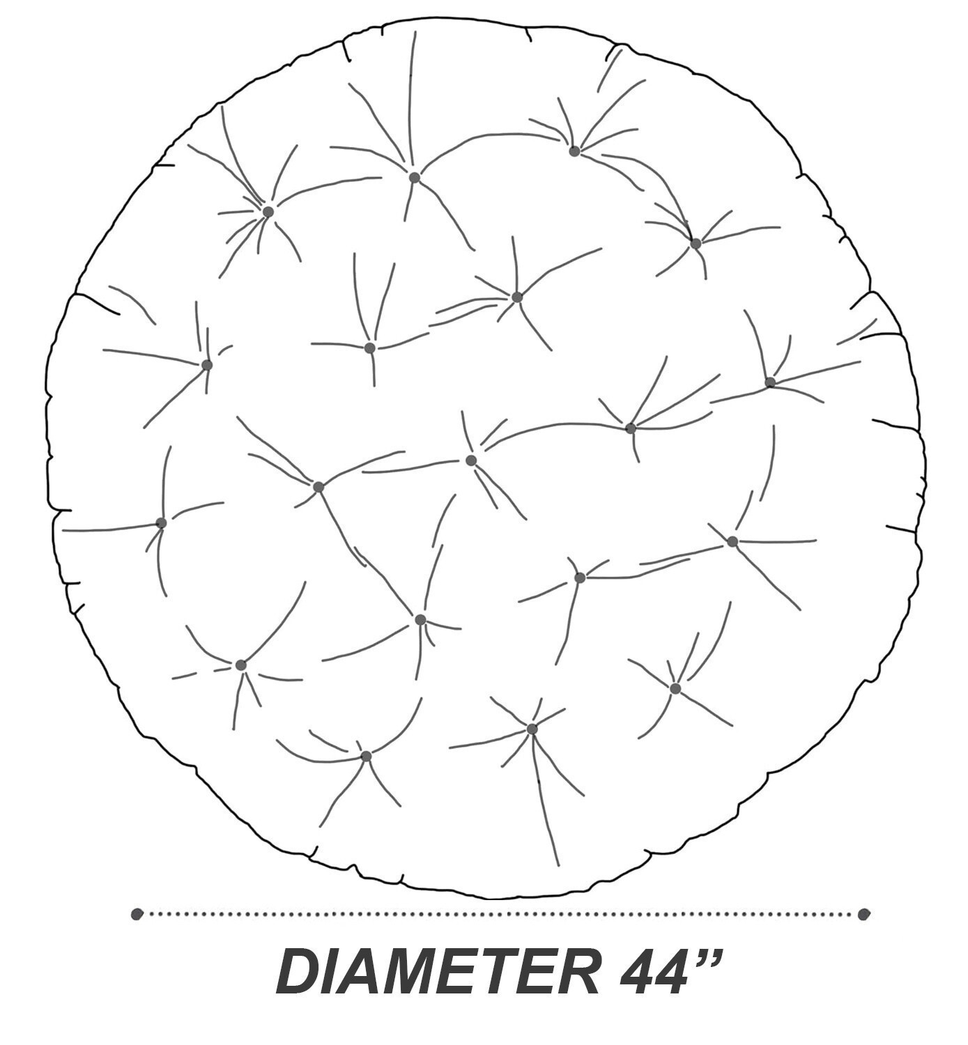 AD105 44"x6" Round Papasan Ottoman Cushion 10 Lbs Fiberfill Polyester Out/Indoor