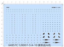1/800 USAF A-10 Thunderbolt II Warthog F-5 Tiger Fighter Markings Water Decal