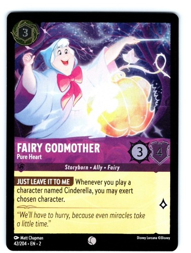 fairy godmother lorcana card - (Here to Help) - 40/204 - Uncommon (Foil) Amethyst Card Type Disney Lorcana Fairy Godmother Here