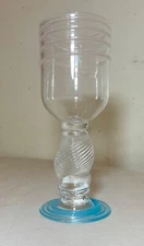 vintage hand blown art glass 5th street studio glass ltd. wine glass goblet cup
