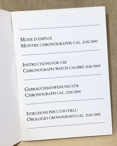 AUDEMARS PIGUET Chronograph Date Calibre 2126 / 2840 Manual Booklet 25721 OEM/ - Picture 3 of 8