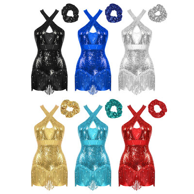 Damen Tanzbekleidung Samba Rumba Trikot Ballsaal Kostüm Workout Kleid Party