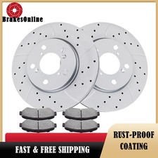 Front Brake Rotors Brake Pads Fit for Honda Odyssey 2005-2010 Drilled Slotted