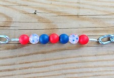 BRAND NEW Patriotic Beaded Curb Strap by ALW Equine