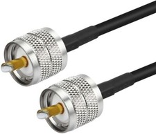 12" UHF PL259 Male to Male plug Coax Pigtail Jumper Cable RG58; US stock