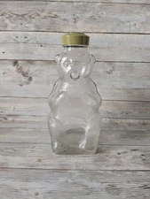 Vintage Snow Crest Beverages Clear Glass Bear Bottle Salem MA w/Cap
