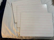 Lot of 3 Lined White Boards for Students 9X12 - Lined Dry Erase Boards