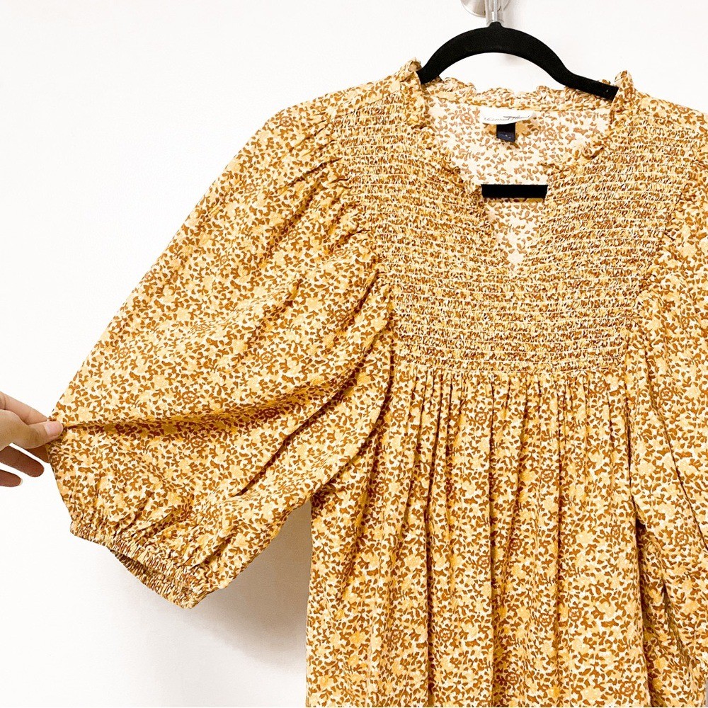 Universal Thread Fall Peasant Bubble Sleeve Flora… - image 5