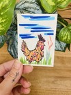 Original Art Acrylic ACEO Farm Life Rooster Trading Card Painting — photo 1