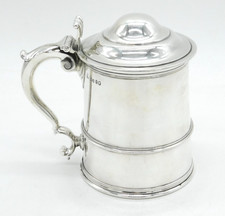 Garrards Victorian Sterling Silver Lidded Tankard Antique 1872 London