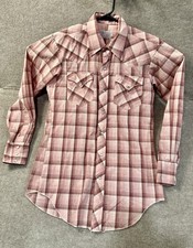 Vintage 70  s H Bar C Western Pearl Snap Button Up 15 1/2 - 34 Long Tail