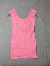NWT Forever 21 Pink Eyelet Mini Dress Women's Size M Cap Sleeves Spring Summer 