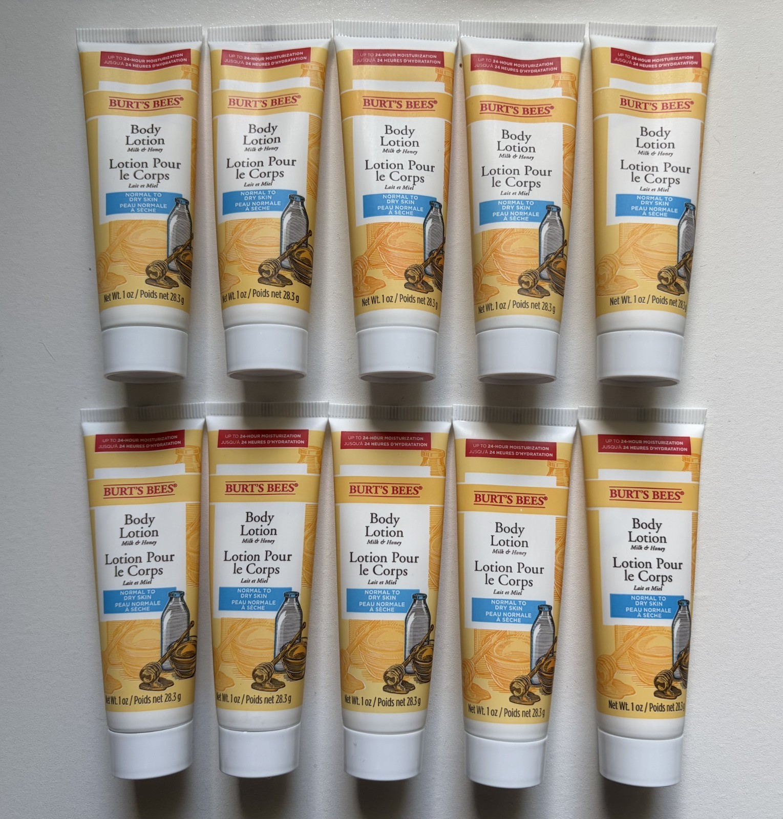 10 PACK - BURT'S BEES MILK & HONEY BODY LOTION 1 OZ Each Nor