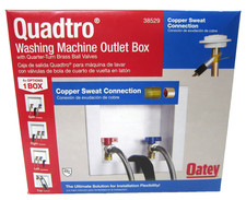 Oatey Quadtro 1/2" Copper Sweat x 3/4" MHT Washing Machine Outlet Box 38529