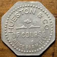 1917-1921 Ridge Farm, Illinois IL Hueston & Co. General Store $3 Trade Token