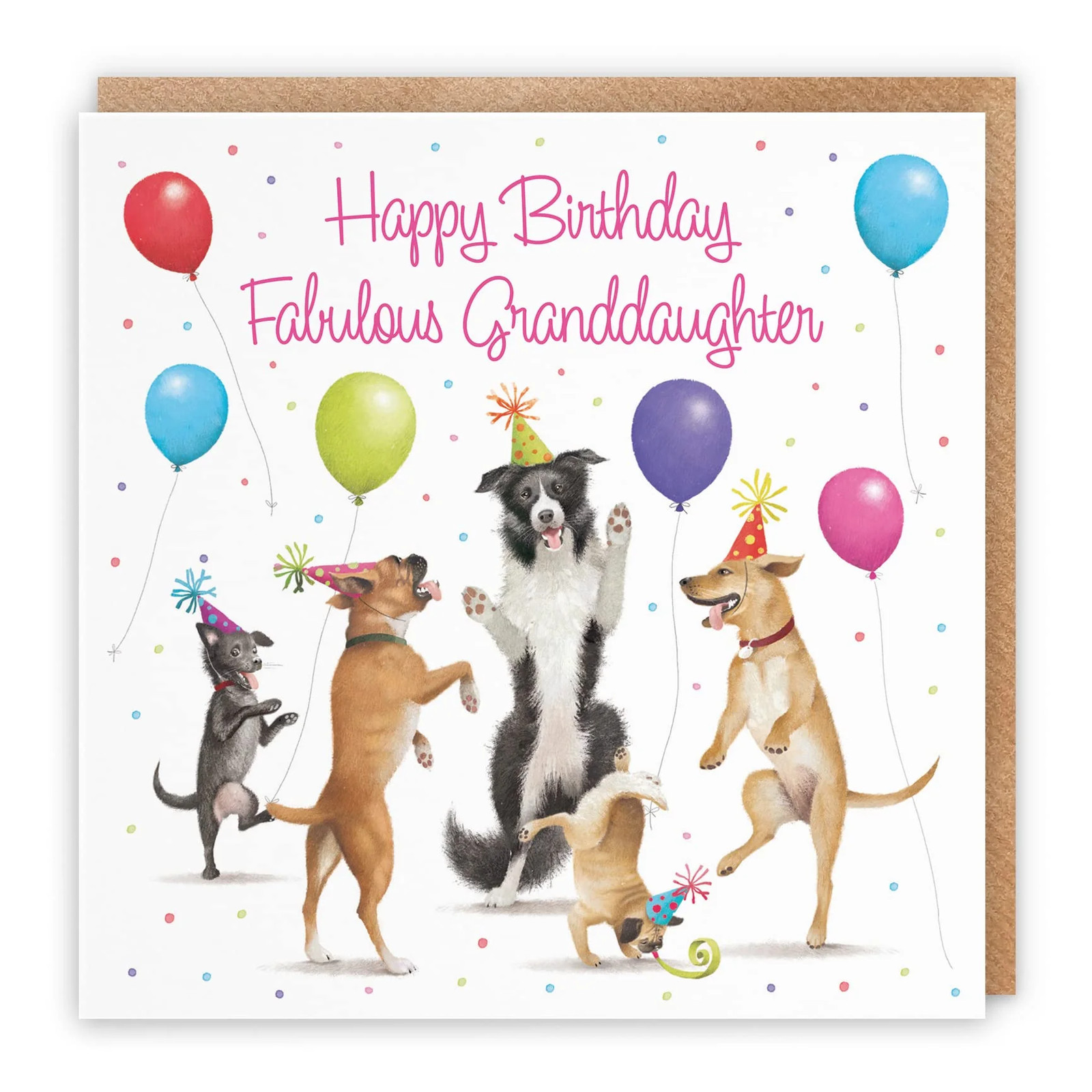 Granddaughter Birthday Card Dancing Dogs Milo's Gallery