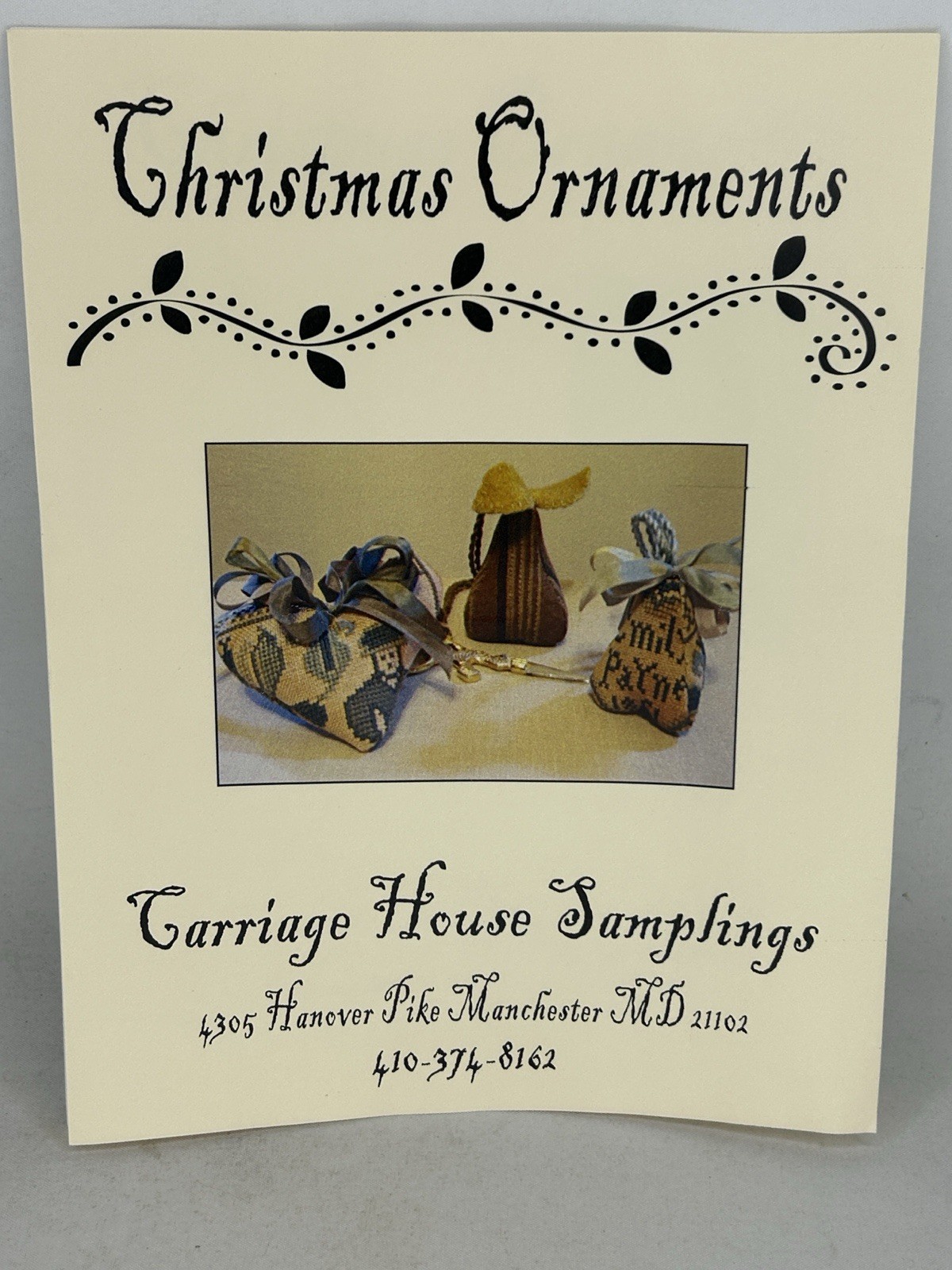 Carriage House Samplings Cross Stitch Embroidery Needle point "X-Mas Ornaments"