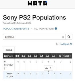 9.6 A+ Everblue 2 Sony PlayStation 2 PS2 Capcom WATA Graded NOT VGA CGC ERIKA