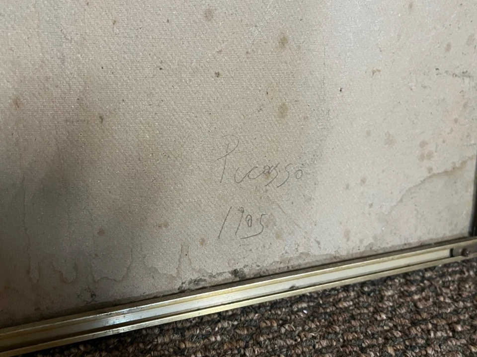 Pintura al óleo Pablo Picasso (Italia) firmada a mano en cartón original Foto 3 de 4