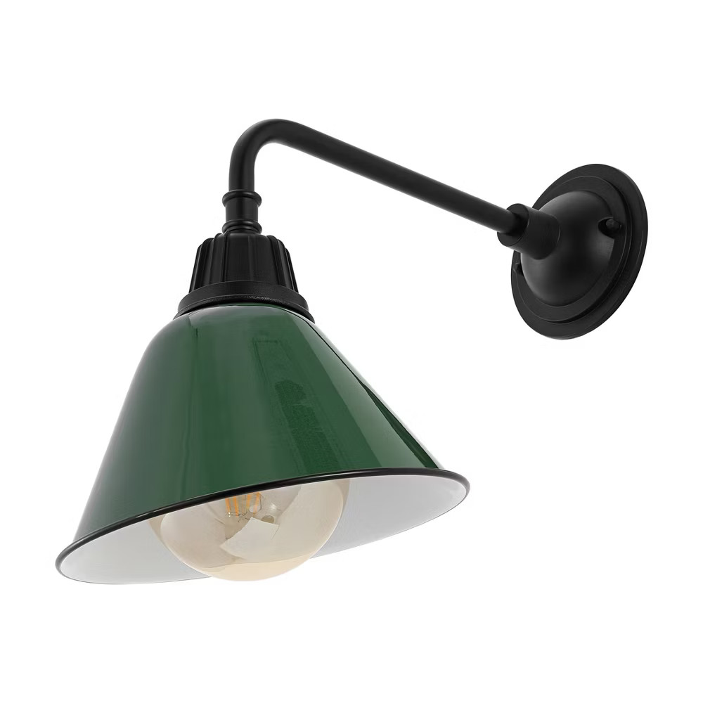 963 1-Light Croydon Farmhouse Industrial LED Gooseneck Arm Outdoor Sconce 9990₽