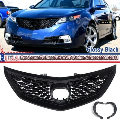 FOR 2009 2010 2011 ACURA TL GLOSSY BLACK FRONT UPPER GRILLE MESH NEW 2022 STYLE