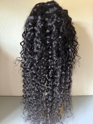 100% Virgin Human Hair Deep wave Closure Wig 24 inch 