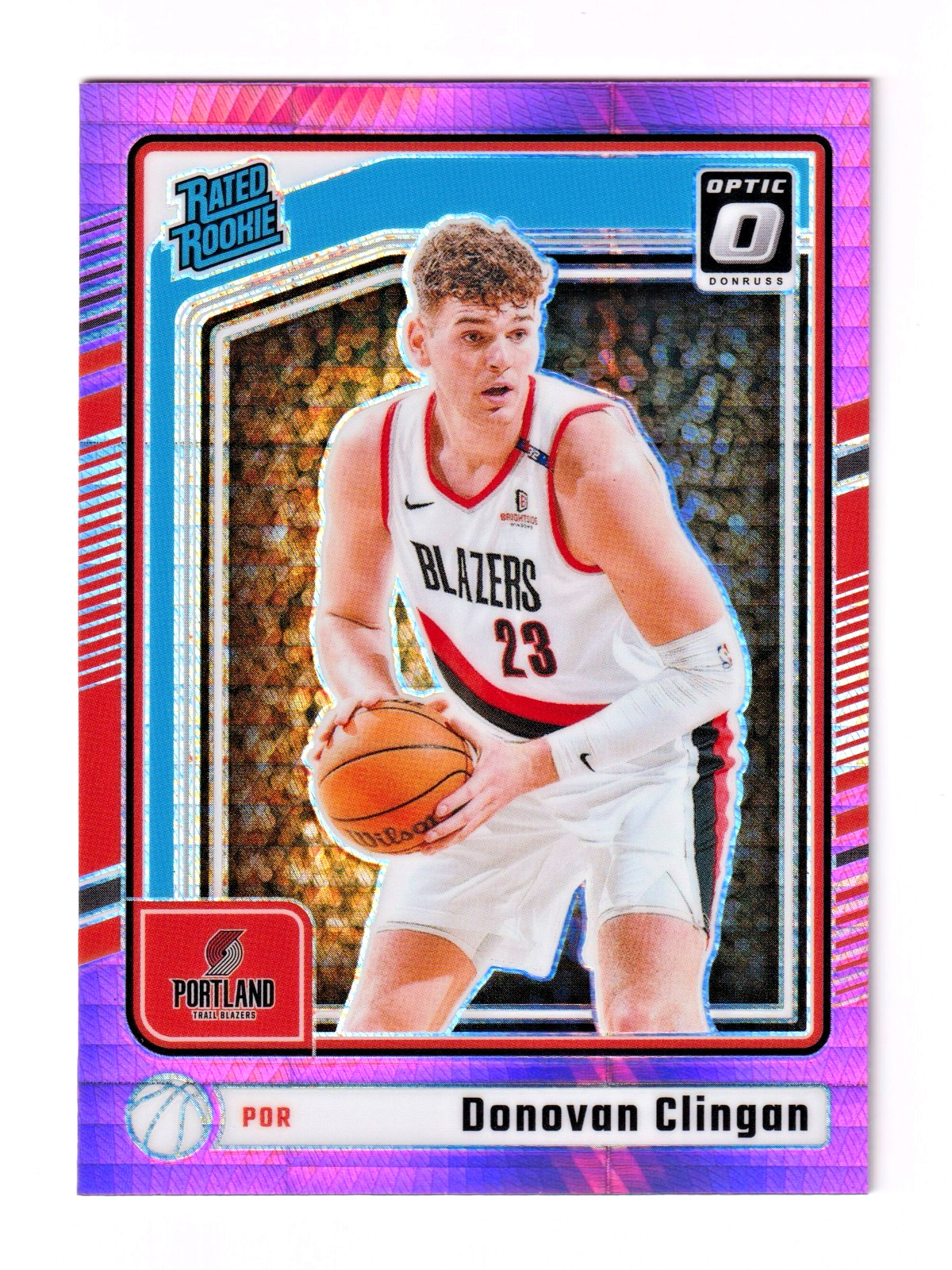 2024-25 Panini Donruss Optic Donovan Clingan Pink Hyper Prizm Rated Rookie #272