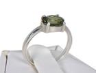 Moldavite Verre Beau à Facettes Anneau - Taille 5.5 - Haut Météorite Bijoux