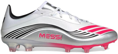 Adidas F50 Club FG MG Messi Prestig10 Cleat White Silver Pink
