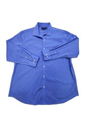 Tommy Hilfiger Flex Slim Fit Pinpoint Oxford Dress Shirt Blue Mens Size 17.5/32