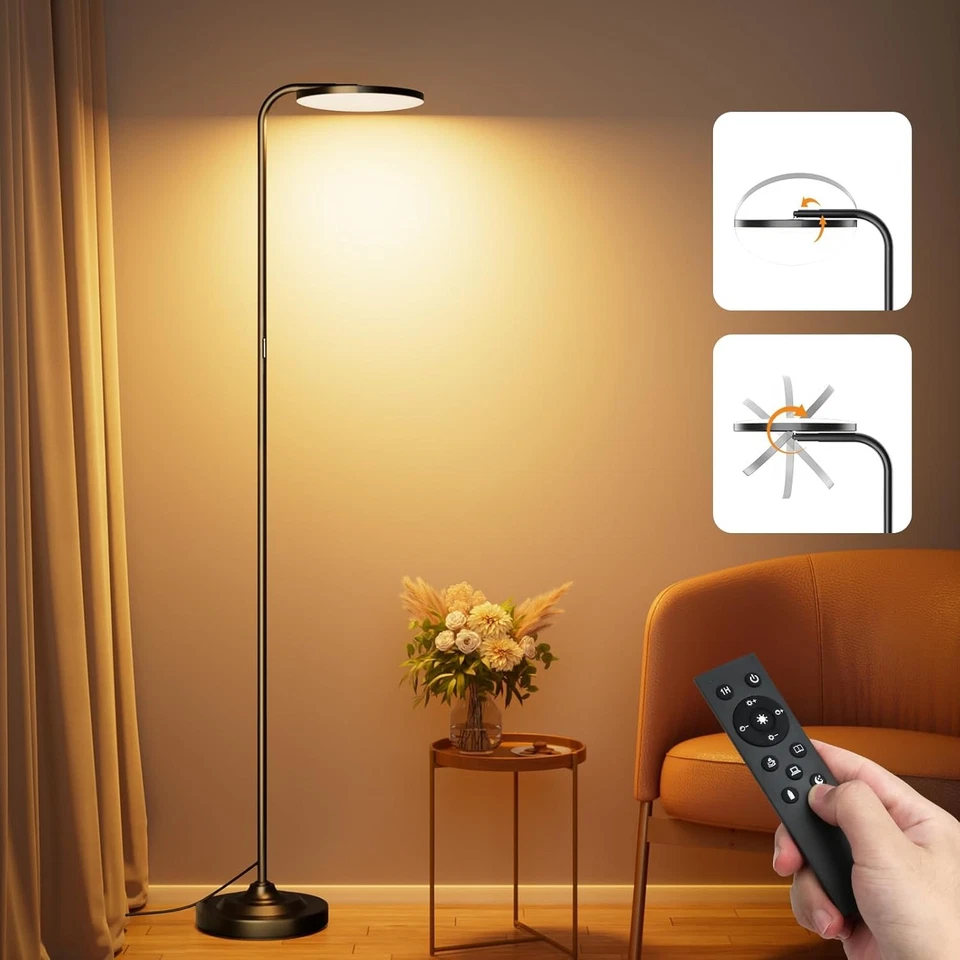 Stehlampe Dimmbar 36W 3000K-6000K LED Deckenfluter Drehbar für Wohnzimmer Büro - Bild 1 von 4