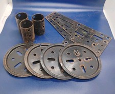 Gilbert Erector Lot of Black Painted Steel Stacks, Turret Plates Side Plates