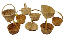 VTG Miniature Woven Wicker Basket Mini Small Tiny Farmhouse Decor LOT 9