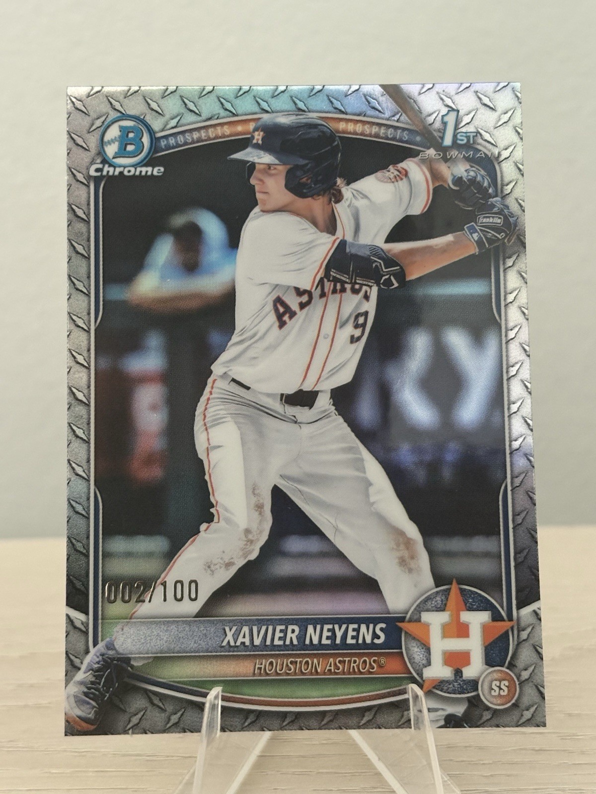 Xavier Neyens 2025 Bowman Draft #BDC-2 Chrome Steel Metal Refractor #/100 🔥