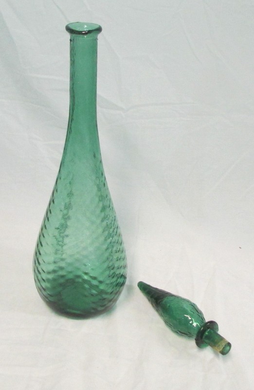 Vintage Glass Genie Bottle With Stopper
