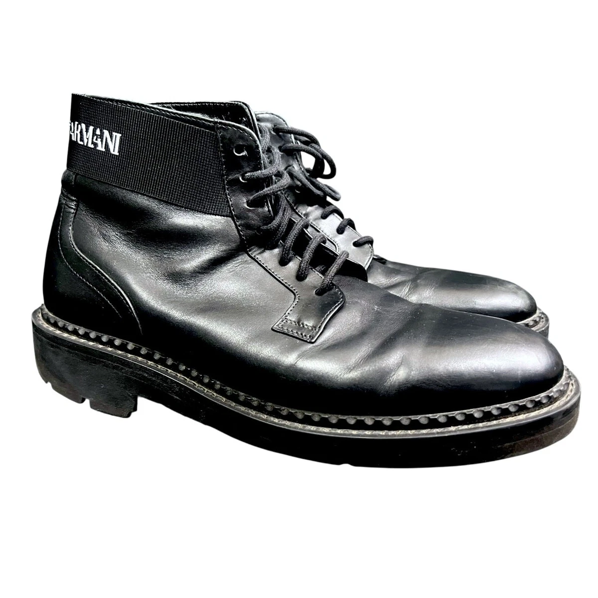 靴 00s EMPORIO ARMANI Leather Boots Emporio Armani Leather Upper Ankle Boots for Men for Sale | Shop