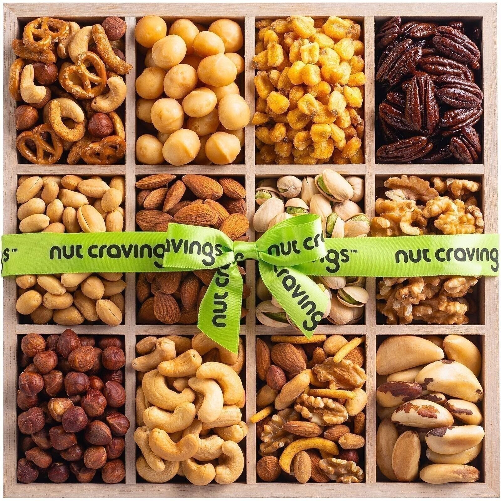 NUT CRAVINGS Colección Gourmet - Cesta de Regalo Nueces Mezcladas Navidad Vacaciones en...