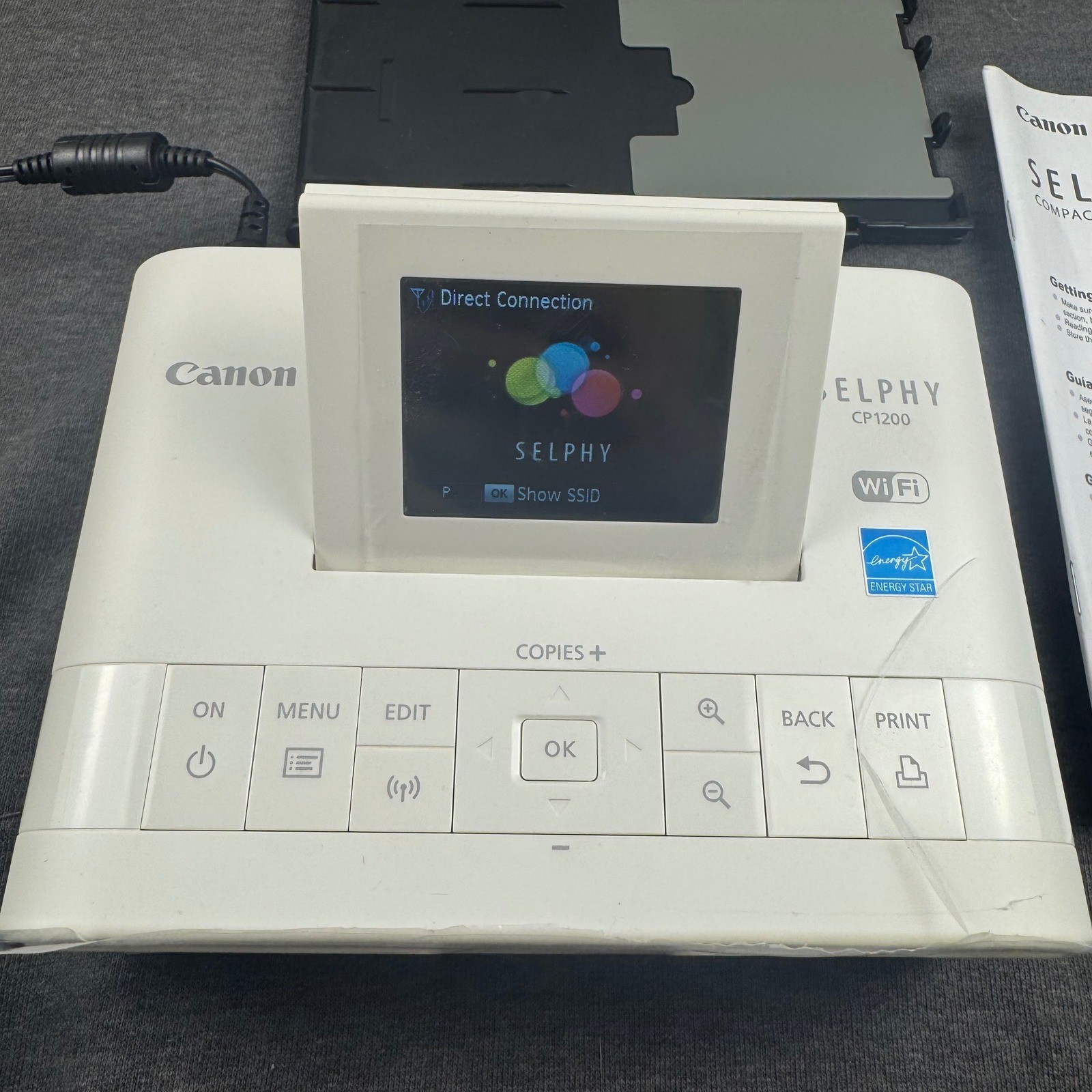 Canon SELPHY CP1200 Compact Photo Printer White WiFi Energy Star Certified