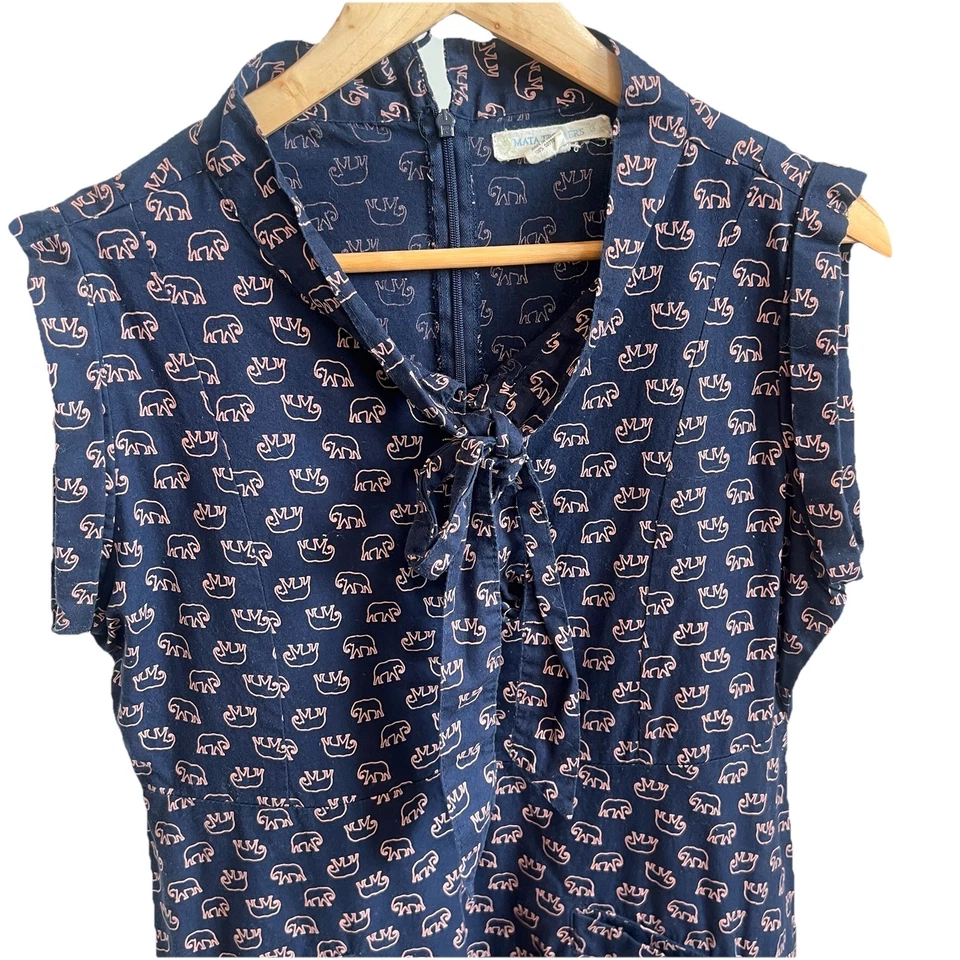 Vestido Mata Traders Modcloth azul marino elefante para mujer talla XL Foto 2 de 4