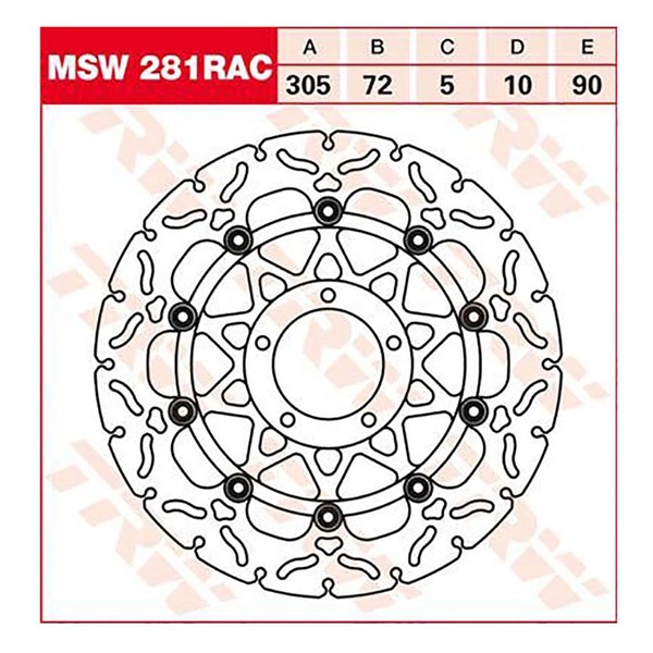 TRW Bremsscheibe (FüR: Ducati Hypermotard S 1100 B1 08-09 Vorne )-image