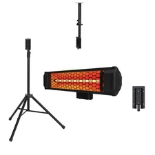 HEAT STORM 1500-Watt Quartz Infrared Portable Space Heater w/Tripod Mount, Black
